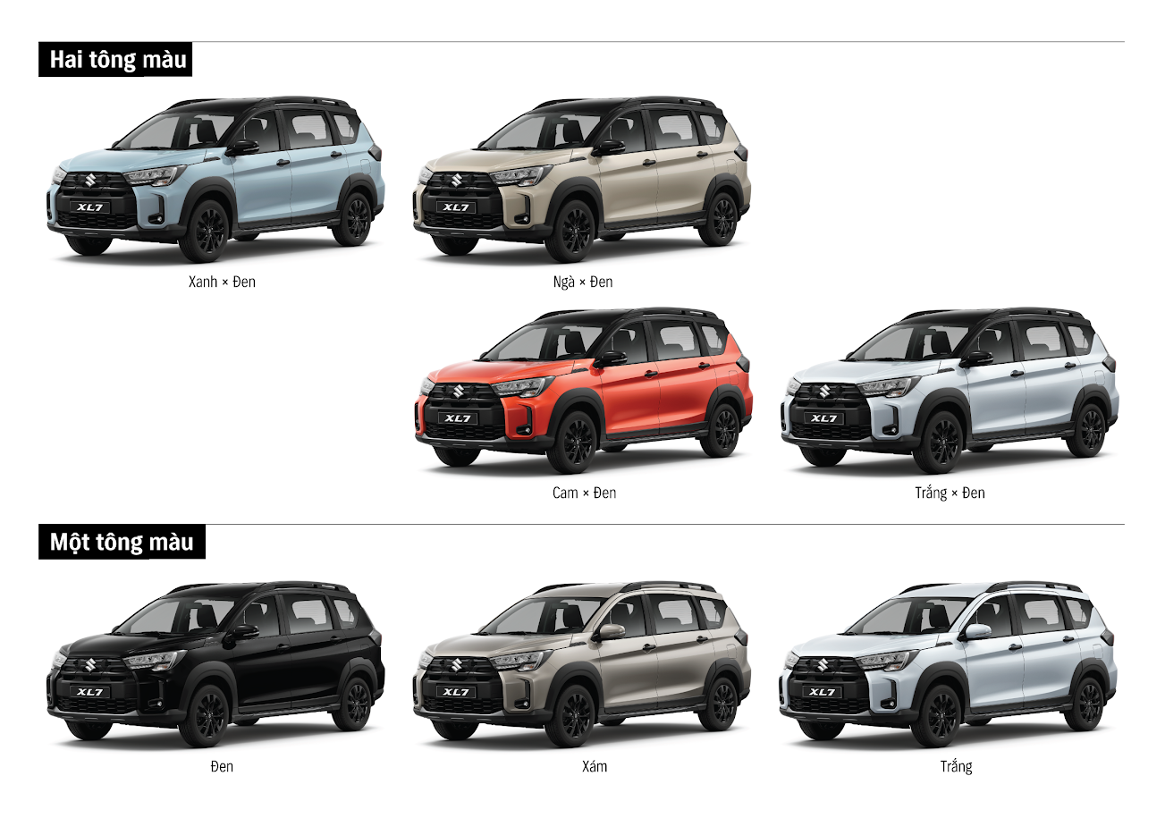 7 màu sắc mới của suzuki xl7 2026